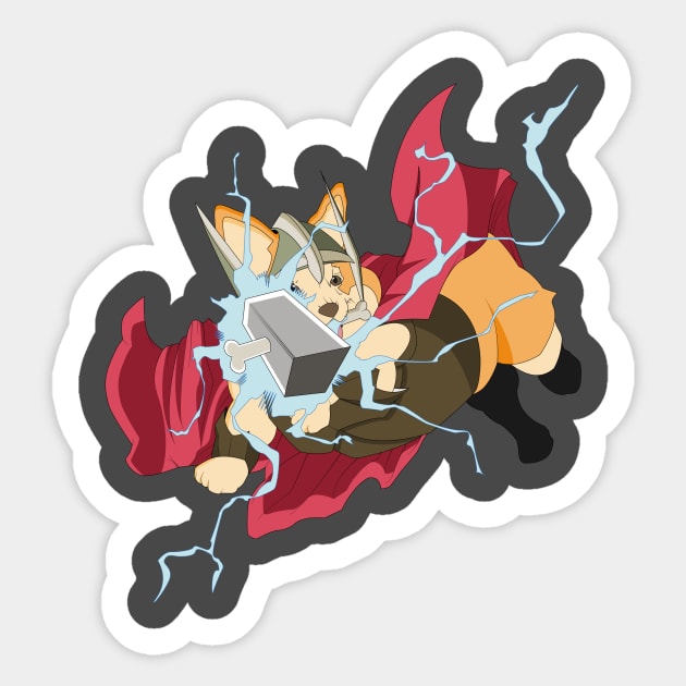 Thorgi Corgi Champion of Asgard Sticker by Camex Designs